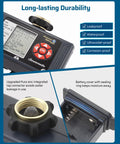 Close-up of Three Zone Sprinkler Timer With Four Programmable Programs For Hose Faucet Watering showing durable design features