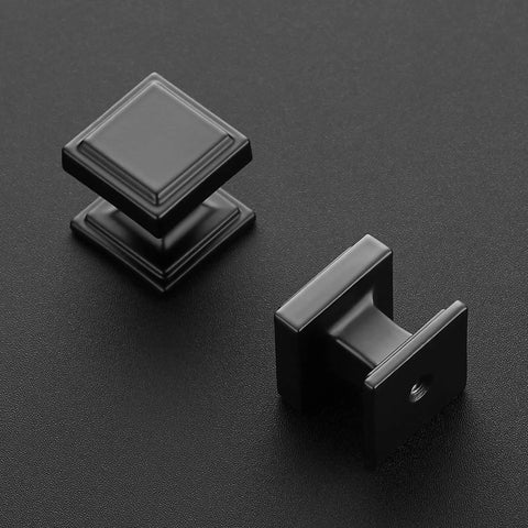 25 Pack Matte Black Square Cabinet Knobs Made From Solid Zinc For Built Tough Rust Resistant Kitchen And Bath Hardware