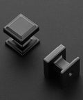 Matte Black Square Cabinet Knobs 1 Inch, 20 Pack Zinc Solid Drawer Pulls With Two Screws Included for Kitchen Cabinets display