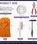 7 Piece 10 Inch Welding Tool Set With Scratch Wire Brush Slag Remover Hammer And Pliers Metal Sheet Thickness Gauge shown