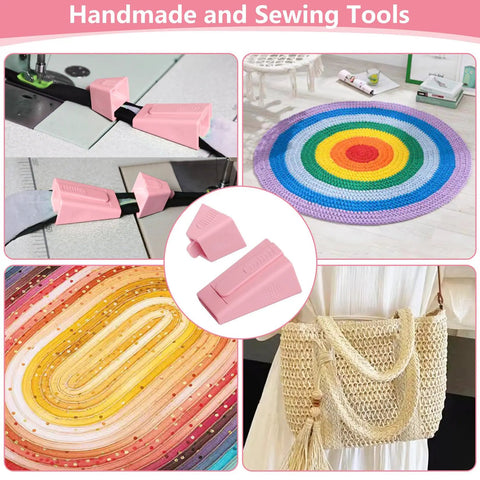 2 Pack Upgraded Bias Tape Makers Fabric Tube Maker For Diy Rugs And Binding Tape In Quilting And Sewing Projects, Pink