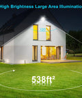Hella Bright 50W LED Flood Lights Outdoor 5000 Lumens IP66 Waterproof Plug In Security Floodlights 6000K lighting a house yard