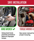 Hand wrench and torque wrench demonstration for safe installation of Beefy Locking Lug Nut Set With Key For M14 Threads.
