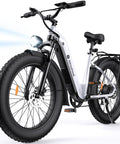 Beast 1500W Electric Fat Bike For Adults With Full Suspension and Hydraulic Brakes 26 Inch Step Through Fat Tires Snow White