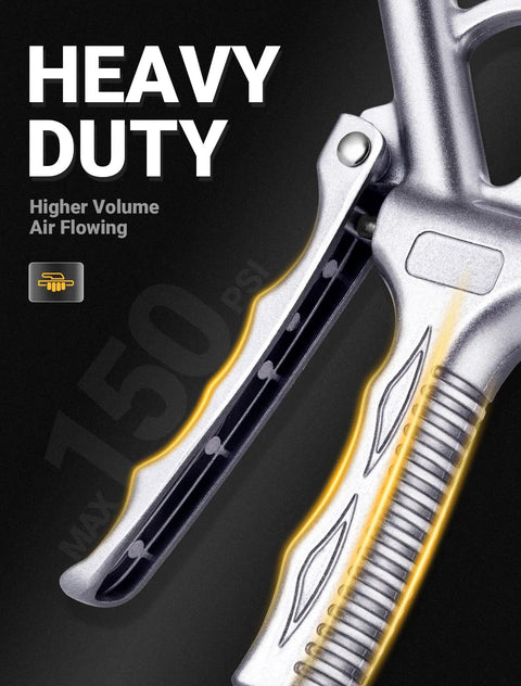 Long Reach Air Blow Gun With Adjustable Nozzle Extendable 17 To 27 Inch Reach Steel 4.9 Inch Air Flow Tip Heavy Duty Design