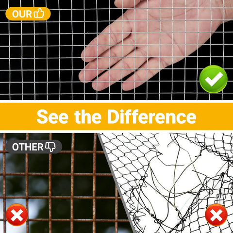 Comparison of Heavy Duty 16 Inch By 10 Foot Half Inch 19 Gauge Galvanized Welded Chicken Wire Mesh Roll for strength and durability