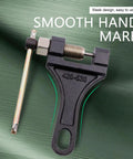 Pro Grade Motorcycle Chain Breaker Tool For 420 428 520 525 528 And 530 Roller Chains on green background