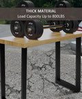 Beefy 30 Inch Metal Table Legs Set Of 2 With Adjustable Feet Pads Black holding 800 lbs on wooden desk