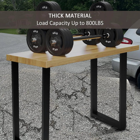 Beefy 30 Inch Metal Table Legs Set Of 2 With Adjustable Feet Pads Black holding 800 lbs on wooden desk