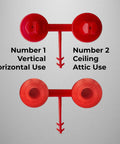 Top Shelf Reusable Sealed Foam Gun Nozzles Deliver A Dead Clean Spray Pattern With Minimal Overspray Solid Pick For Drywall Partitions And Studs Comes In A Killer Red Six Pack Built Different To Nail Any Insulation Pour You Got, showcasing two red nozzles for vertical and ceiling use.