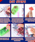 Step-by-step guide for 13 Piece Interchangeable Holiday Diamond Art Kit Set for adults with framed 5D full drill gems.