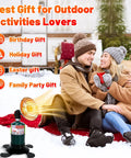 Couple outdoors with Portable Propane Heater For Camping And Outdoorsy Go To Cordless Gas Heater With Foldable Tank Holder
