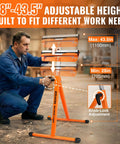 Built Tough Heavy Duty Folding Roller Stand 2 Pack With Adjustable Height Quick Knob Lock Casters Smoothly Rolls Plywood And Boards Up To 500 Pounds Solid Workhorse Extension For Table Saw Jobs, adjustable height feature shown.