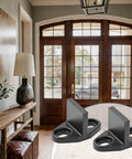 Heavy Duty T Shaped Barn Door Floor Guide 2 Pack Adjustable Bottom Track System For Sliding Doors in front of wooden doors