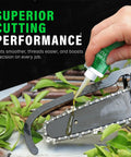 Person applying Cutting And Tapping Fluid 4 Oz High Performance Lubricant For Drilling Tapping Threading Sawing Milling And Machining All Metals on saw blade.