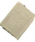 Folded beige outdoor swing canopy top replacement cover for porch and patio yard chair, easy fit no fuss weatherproof dustproof shield