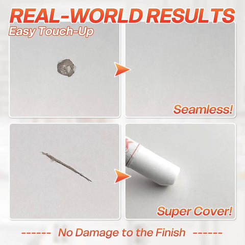 Image showing real-world results of White Wood Filler Sticks 3 Pack Quick Dry Putty for easy touch-ups on wall dings.