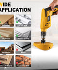 Workhorse Six And Four Inch Hole Saw Kit With Reusable Silicone Dust Bowl For Smooth Zero Mess Cuts on various materials like softwood and PVC.