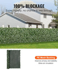 Faux Ivy Privacy Fence Screen With Realistic Veined Leaves 96 Inch By 72 Inch Mesh Backed Greenery Wall Decor For Outdoor