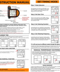 Instruction manual for Outdoor Misting Cooling System Kit with timer settings and operation details.