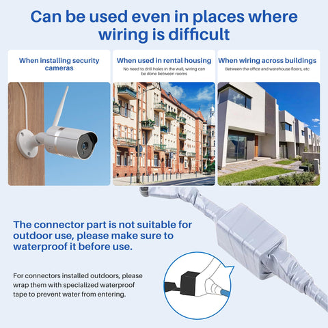 Ultra Slim Flat Ethernet Extender For Window And Door Gaps No Drill Solution Female To Female Cable PoE Ready For CAT7A CAT6A Networking In Narrow Spaces 0.45m Extension installed in residential and commercial settings