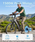 Person riding Awesome 1500W Peak Ebike for adults with removable 48V 12Ah battery and 26 inch wheels on a gravel path
