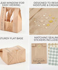 Clear Window Bread Bags For Homemade Bread Keep Sourdough Fresh For Days And Make Gifting Your Bakes A Breeze Eco Friendly Kraft Paper Packaging For Bakery Goods, featuring kraft paper design, clear window, moisture resistance, and stickers included.