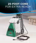 Big Green Professional Carpet Cleaner With XL DirtLifter PowerBrush, visible with 25-foot cord for extended reach