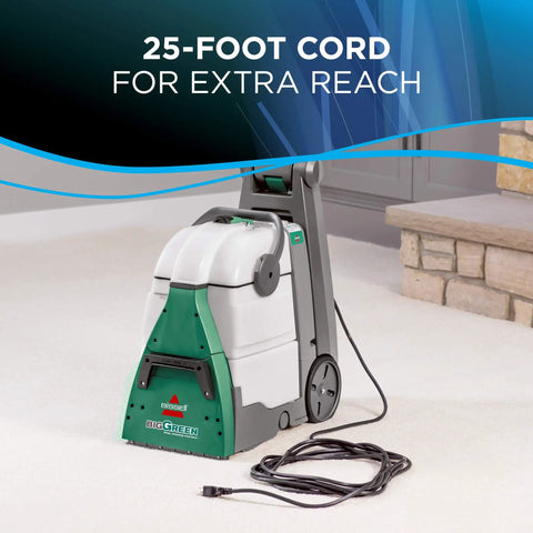 Big Green Professional Carpet Cleaner With XL DirtLifter PowerBrush, visible with 25-foot cord for extended reach