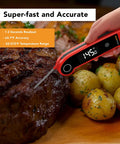 Digital Instant Read Meat Thermometer For Grilling And Cooking, NSF Certified Waterproof IP67, used on steak and potatoes
