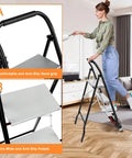2 In 1 Hand Truck And Step Ladder Foldable Dolly Cart Heavy Duty For Moving Up To 330 Lb in living room, steel frame, anti-slip pedals