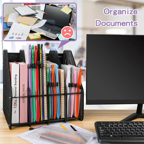 36 Pack Mesh Zipper Pencil Pouches Bulk For Stationery And Travel, 9.2 By 4.7 Inches Small Zipper Bags in desk organizer