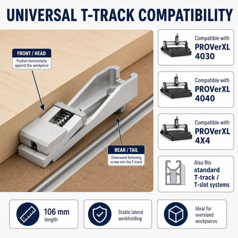4 Pack Low Profile Aluminum Toe Clamps For CNC Router Vise Upgrade with lateral side pressure compatibility with PROVerXL 4030