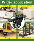 Badass Heavy Duty Casters Set Of 8 Roll Smoother Than Butter With Silent Swivel Plates and Secure Locking Brakes for furniture applications