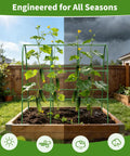 U Shaped Garden Trellis for Climbing Plants and Cucumbers in Raised Beds Backyard Outdoor, Rustproof Stainless Core, Stable Arch