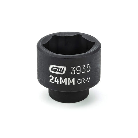 24mm socket from Six Piece Oil Canister Socket Set Service Kit With Black Oxide Coating For Corrosion Resistance.