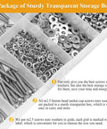 M2.5 Screw Nut Washer Set For DIY Projects, 565 Pieces By Sutemribor in sturdy transparent storage box showing screws, nuts, washers