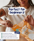 Person opening air dry clay package from Air Dry Clay Kit For Adults Beginners Home Pottery Craft Set With Tools Paints Brushes Sealant And Step By Step Guides For Relaxing Creative Projects You Can Do At Home Easy As DIY Vibes