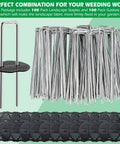 100 Pack Landscape Staples And 100 Pack Gaskets 12 Inch 11 Gauge Galvanized Steel Garden Staples With Black Pads Turf Staples For Weed Barrier Grass Pro