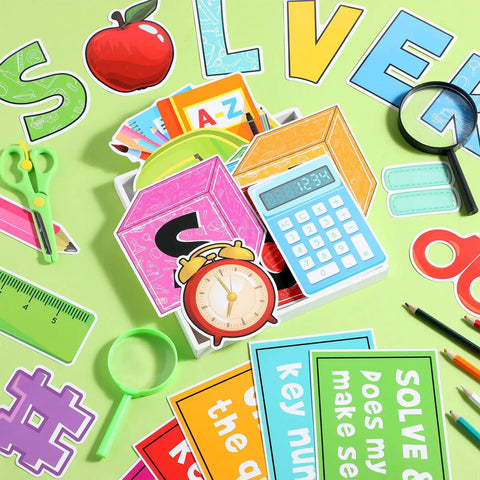 Be A Problem Solver Math Bulletin Board Cutouts Colorful Classroom Decor For Back To School First Day Wall And Window Displays