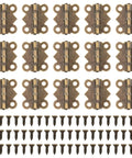 Image of Fifteen Pcs Jewelry Box Hinges Set With Sixty Screws Antique Bronze Small Hinges for crafting and repair.
