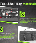 64 Piece Motorcycle Tool Kit With Roll Pouch Ride Ready Roadside Rescue Set with organized wrenches and tools