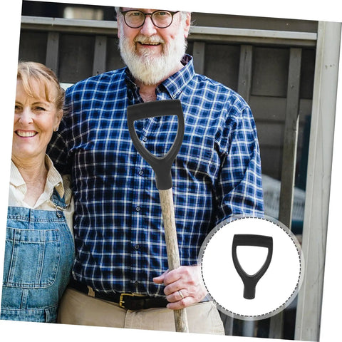 Man holding Replacement Shovel Handle For Hand Shovels, Durable Garden Tool Upgrade With Ergonomic Grip For Digging And Planting