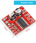 Mini L298N 2 Channel H Bridge DC Motor Driver Board With MX1508 Chip, 23x20mm size, for electric projects and DIY robots.