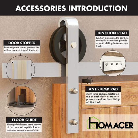 Brushed Nickel Sliding Barn Door Hardware Kit For Double Doors 7 Foot Flat Track Spoke Wheel Rollers Heavy Duty Interior Use