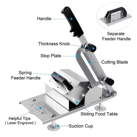 Manual Frozen Meat Slicer And Stainless Steel Cutter For Home Kitchen No Sweat Operation Game Changer For Thin Slicing Beef Chicken Ham And Fish Perfect For Hotpot Stir Fry And Grill