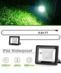 Dusk To Dawn Outdoor Flood Light 50W No Fuss Auto On Off 6000K Daylight IP66 Waterproof 2300 Lumens Plug In Security Light