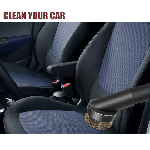Soft Horse Hair Round Dust Brush 25mm Vacuum Attachment Replacement With One And A Quarter Inch To One And Three Eighths Inch Adapter cleaning car seat