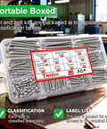 102 Piece Stainless Steel Screw Kit For Electrical Mounting DIY Friendly 6-32 And 8-32 Phillips Pan Head Screws in labeled box