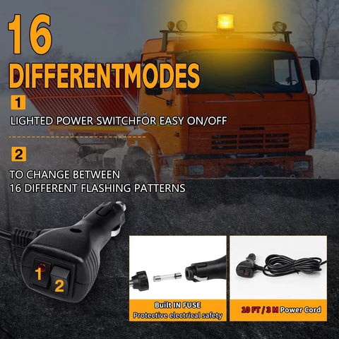 Heavy Duty 60 Led Amber Magnetic Strobe Light Featuring Hella Bright Illumination And Waterproof Build For Pickup Trucks Forklifts And Utility Gear Rock Solid Fitment With Plug And Play Simplicity That Gets Your Ride Noticed Instantly